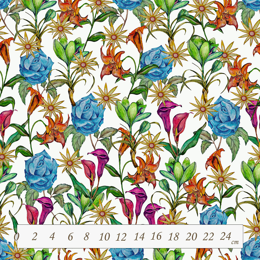 Blomster - specialdesignet bomuldsjersey