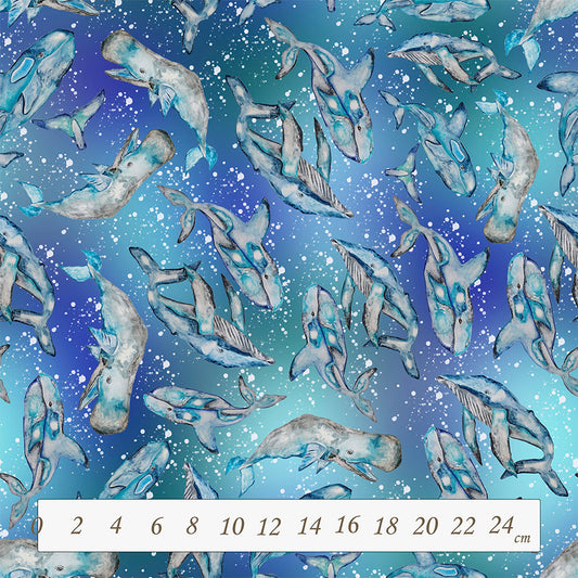 Blue whales - specialdesignet bomuldsjersey