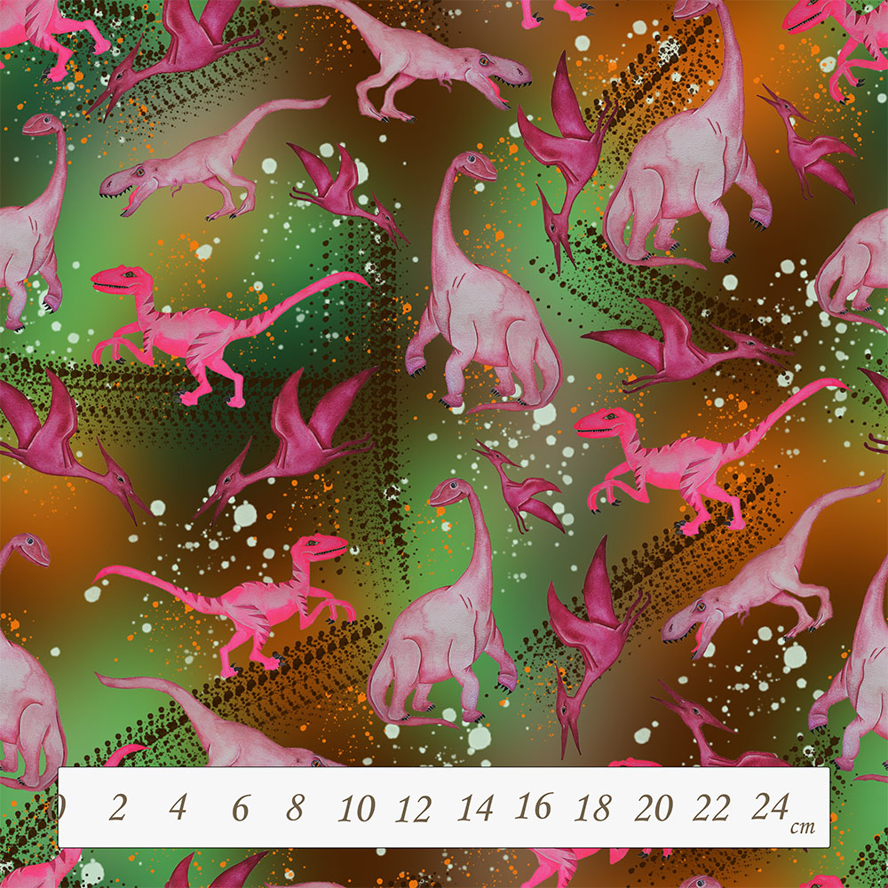 Pink dino - specialdesignet bomuldsjersey