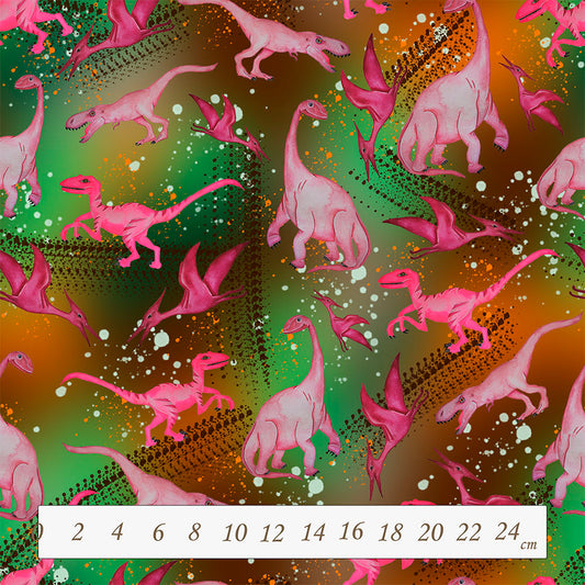 Pink dino - specialdesignet bomuldsjersey
